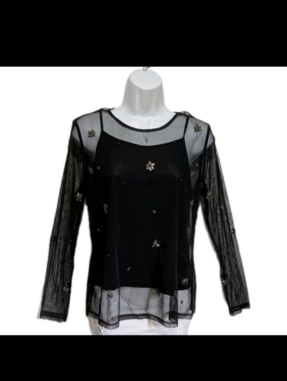 Bongo Mesh Sheer Whimsigoth Top M Goth Grunge Whimsical 90s Y2K #7000